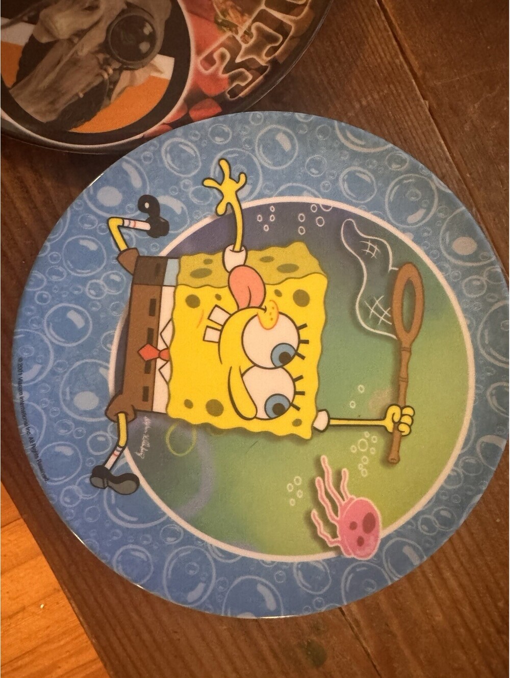 Vintage Kids Plates SpongeBob Star Wars Lot Of 2. Used